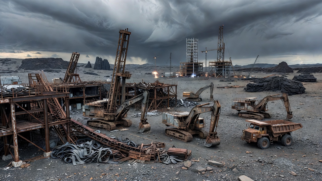 基地升级后资源产量下降，玩家改造采集站的实景画面